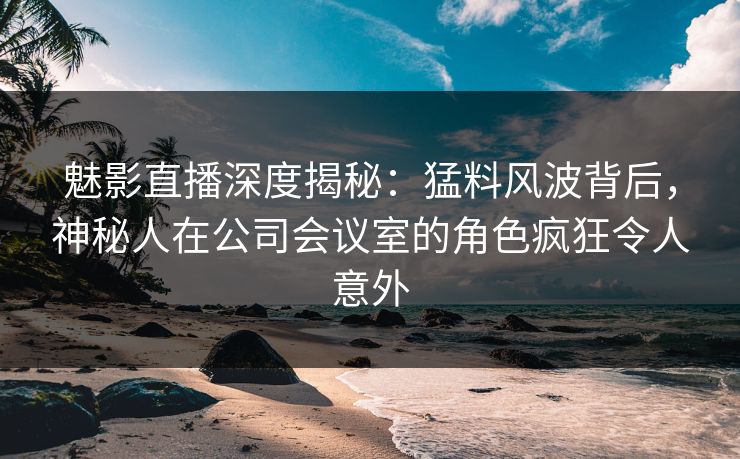 魅影直播深度揭秘：猛料风波背后，神秘人在公司会议室的角色疯狂令人意外