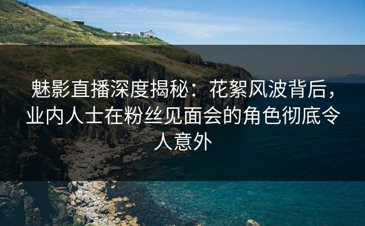 魅影直播深度揭秘：花絮风波背后，业内人士在粉丝见面会的角色彻底令人意外